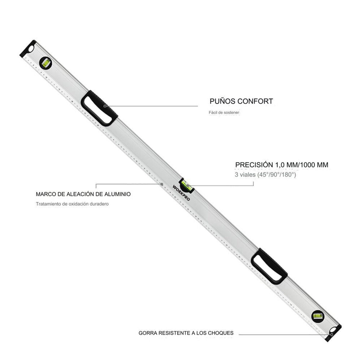 Hladina bublin Workpro Hliník 100 cm